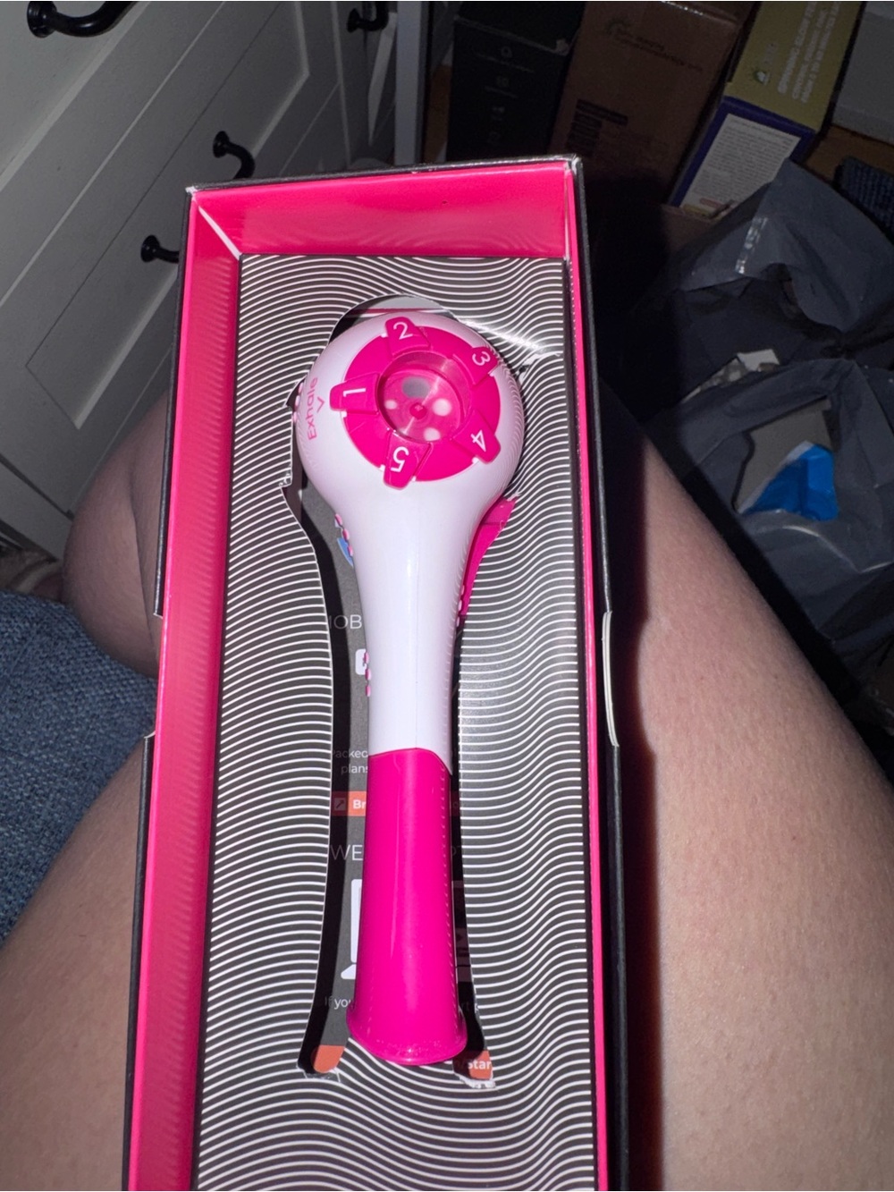 Pink and White Handheld breathing